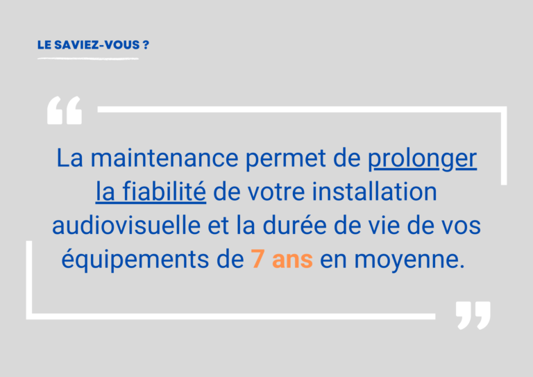 La maintenance prolonge la durée de vie de vos équipements